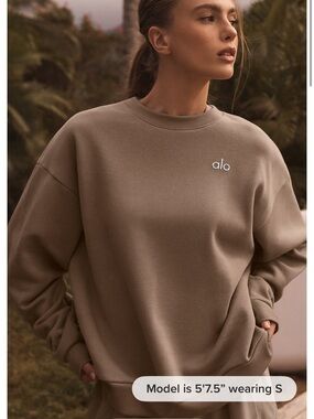 🩷NWOT🩷ALO Yoga Accolade Crewneck Sweatshirt in Gravel size Medium